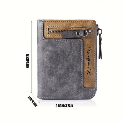 Retro Zipper Leather Wallet