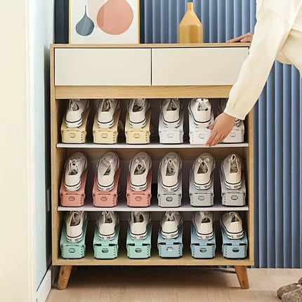 Adjustable Double-Layer Plastic Shoe Rack
