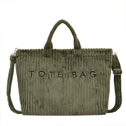 Striped Velvet Shoulder Bag