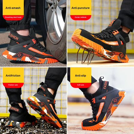 High-Top Steel Toe Safety Work Boots