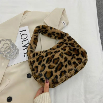 Leopard Fluffy Shoulder Bag