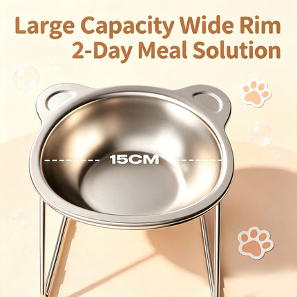 Tilted Stainless Steel Cat Bowl