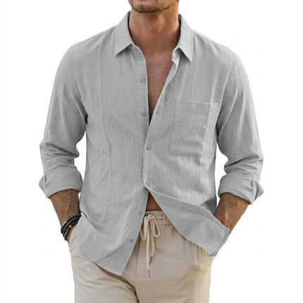 Men’s Linen Cotton Casual Shirt