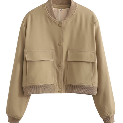 Women's V-Neck Bomber Jacket