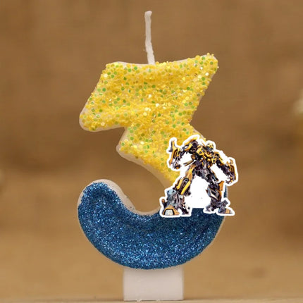 Robot Car Number Birthday Candles
