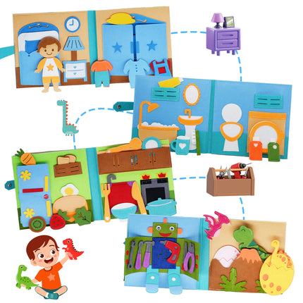Montessori Busy Book for Toddlers with Life Skills Activities