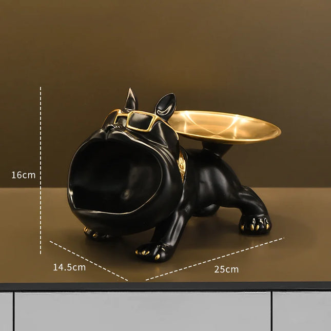 Bulldog Resin Decorative Storage Tray