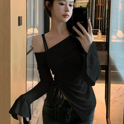 Women's Off-Shoulder Flare Sleeve Top