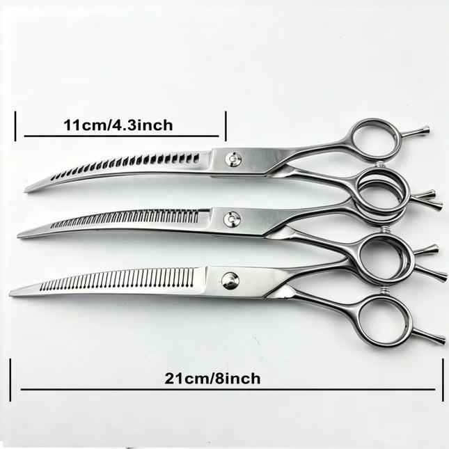 8-Inch Curved Pet Grooming Scissors