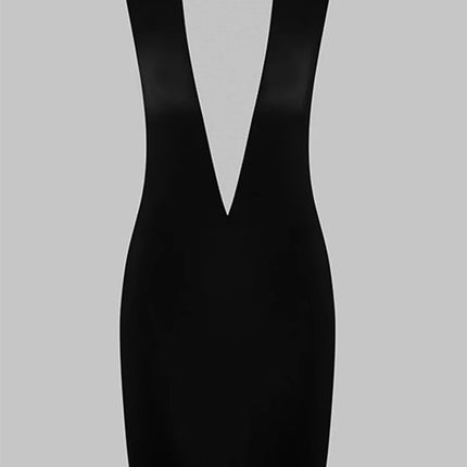 Sheer Mesh Deep V Mini Dress