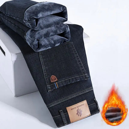 Men’s Warm Fleece-Lined Jeans