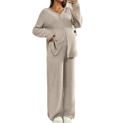 2-Piece Knitted Maternity Loungewear Set