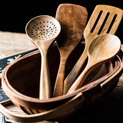 9-Piece Wooden Kitchen Utensil Set
