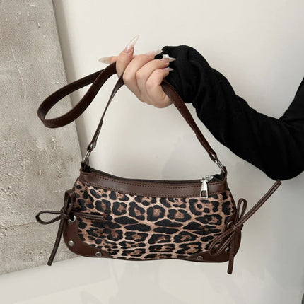New Armpit Bag Trendy Shoulder Bag Sweet Double Bow Handbag Women's Bag Retro Simple Fashion Armpit Bags