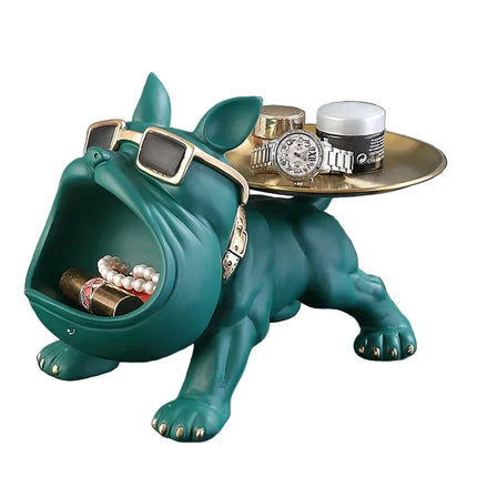Bulldog Resin Decorative Storage Tray