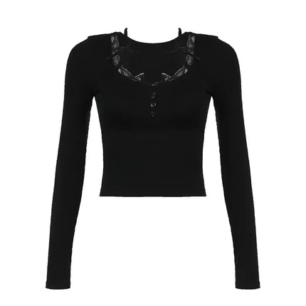 Elegant Bow-Detail V-Neck Lace Top