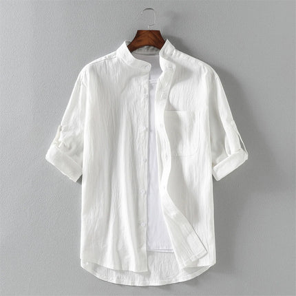 Men’s Stand-Collar Casual Shirt