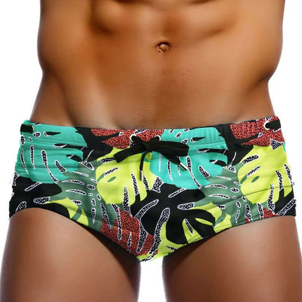 Men's Leaf Print Swim Trunks