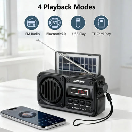 NNEOBA Portable Radio Bluetooth Speaker Black