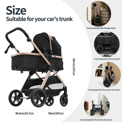 Luxury 3-in-1 Baby Stroller
