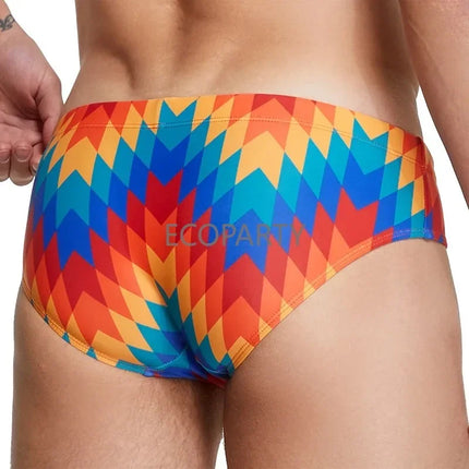 Men's Geometric Print Swim Briefs
