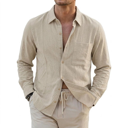 Men’s Linen Cotton Casual Shirt