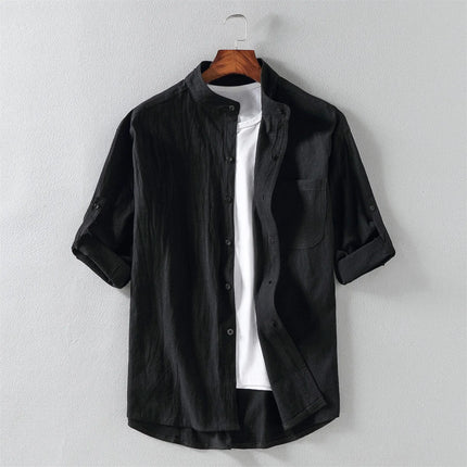 Men’s Stand-Collar Casual Shirt