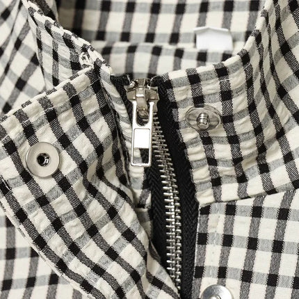 Women's Cropped Plaid Bomber Jacket