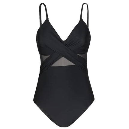 Contrast Mesh One Piece Swimsuit