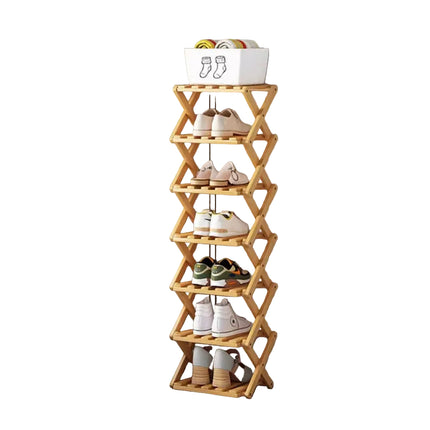 Foldable Bamboo Shoe Rack
