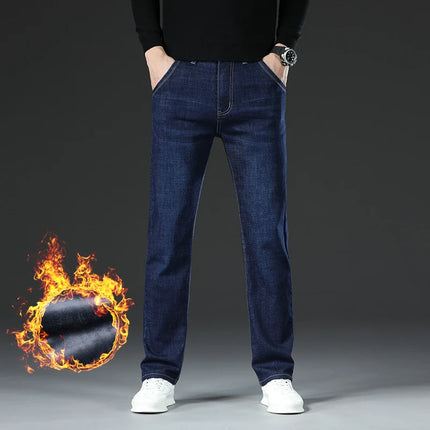 Men’s Warm Fleece-Lined Jeans