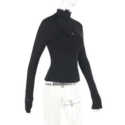 Women's Gothic Cross Turtleneck Top