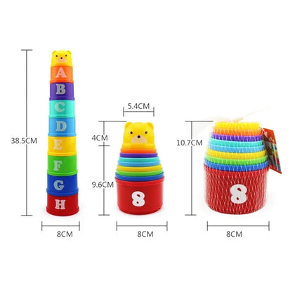 Rainbow Stacking Cups and Color Sorting Game for Kids