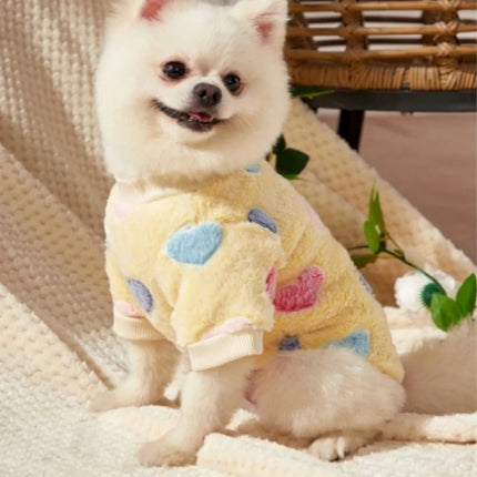 Heart Print Flannel Dog Vest