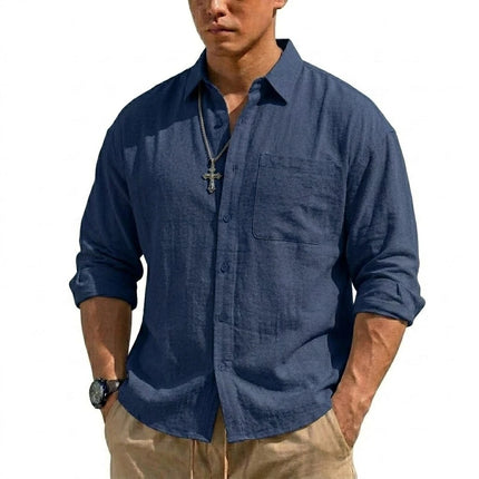 Men’s Long-Sleeve Linen Shirt