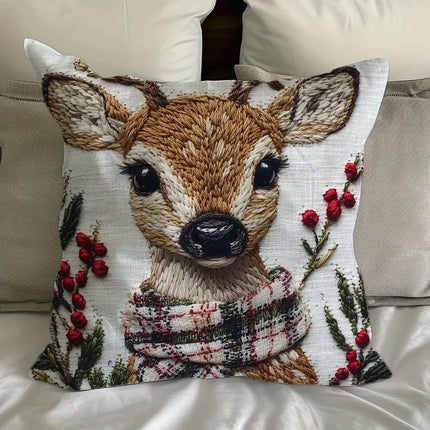Christmas Reindeer Throw Pillow Cover