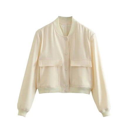 Women's V-Neck Bomber Jacket