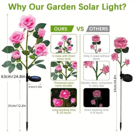 Solar Rose Flower Garden Light