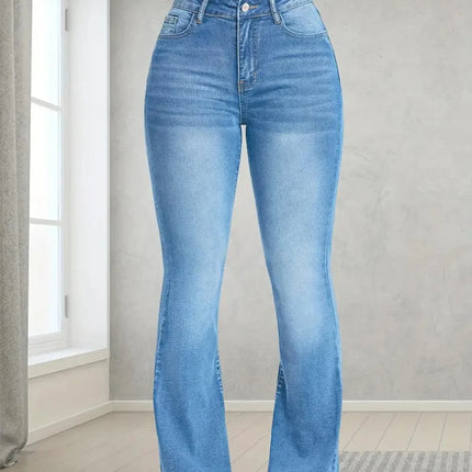 High-Waist Wide-Leg Denim Pants