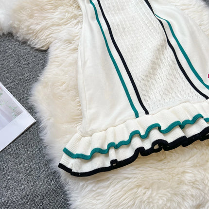 Knitted Ruffled Mini Dress