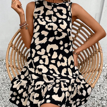 Leopard Print A-Line Mini Dress