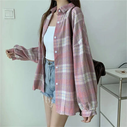 Women's Plaid Button-Up Shirt