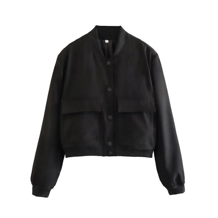 Women's V-Neck Bomber Jacket