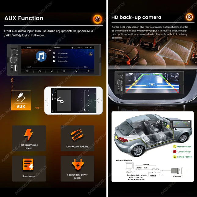 6.86-Inch Touchscreen Car Stereo