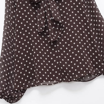 Women's Polka Dot Bow Blouse