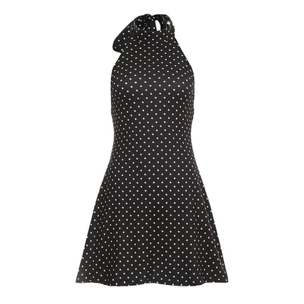Polka Dot Halter Mini Dress