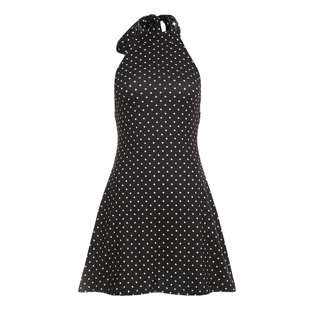 Polka Dot Halter Mini Dress