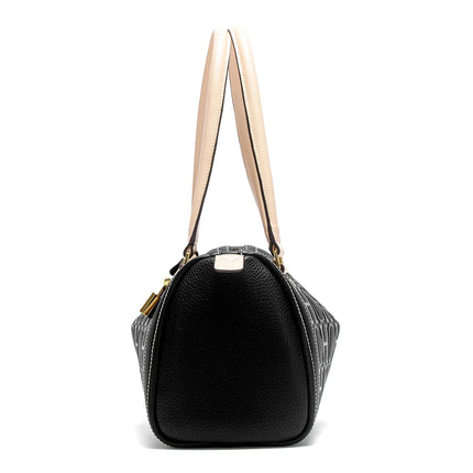 Textured Boston Shoulder Bag