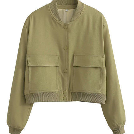 Women's V-Neck Bomber Jacket