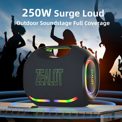 250W Portable Bluetooth Speaker with RGB Lights